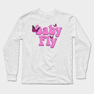 Baby Fly pink butterfly Long Sleeve T-Shirt